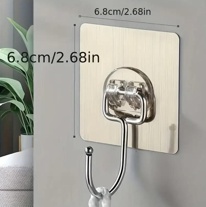 Heavy Duty Adhesive Wall Hooks – Waterproof & Rustproof Stainless Steel Hooks for Kitchen, Bathroom & Home Organization (Pack of 10)