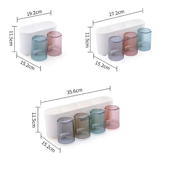 Wall Mounted Toothbrush Holder with Cups | No Drill Bathroom Organizer | Dustproof, Waterproof | COD Available in India