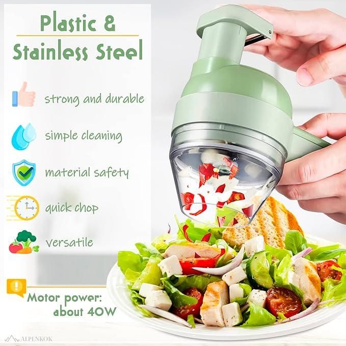 Mini Electric Food Processor & Vegetable Chopper – Multipurpose Kitchen Grinder with USB Rechargeable Battery