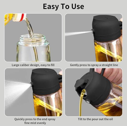2-IN-1 Oil Spray Bottle – Easy, Clean, and Controlled Cooking