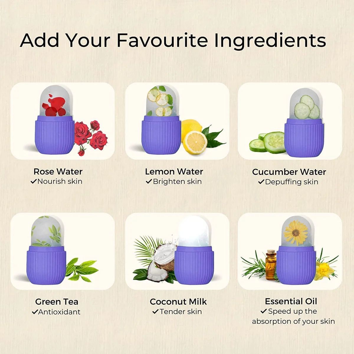 Reusable Ice Face Roller for Glowing Skin – Natural Skincare Tool with Silicone Mold