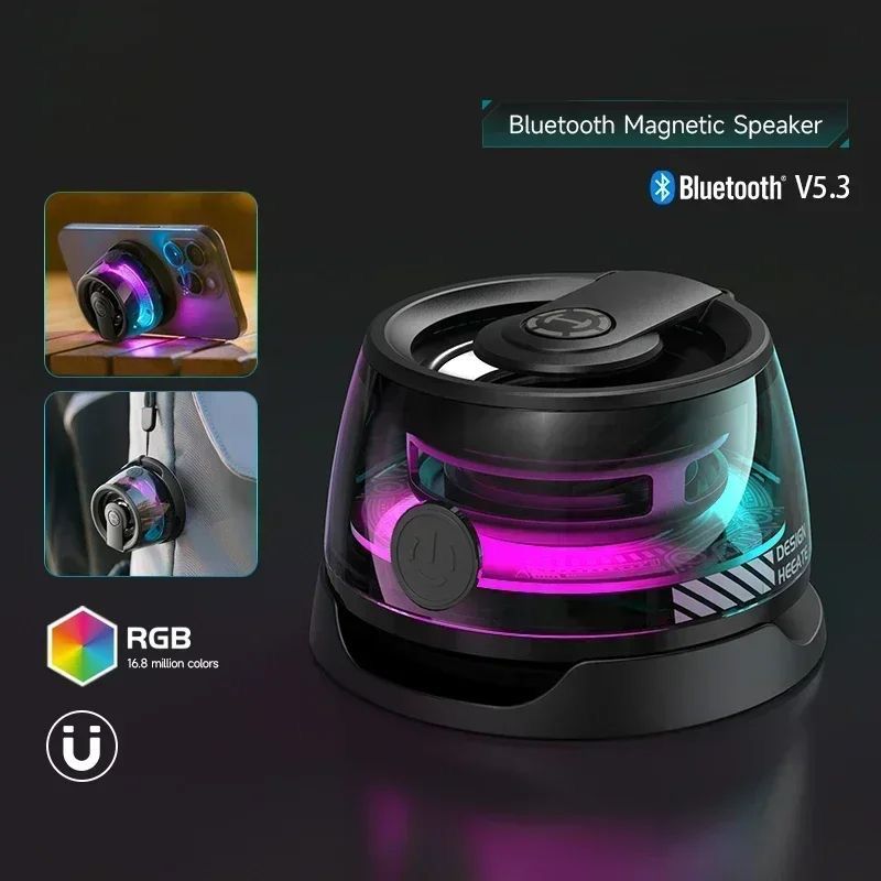 Magnetic Bluetooth Speaker 5.3 with RGB Lights | 6-Hour Battery | HD Sound | COD Available in India